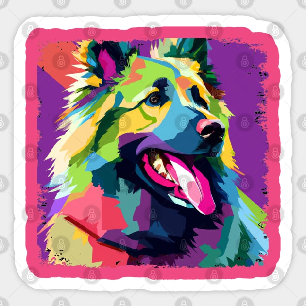 Belgian Tervuren Pop Art - Dog Lover Gifts Sticker by PawPopArt